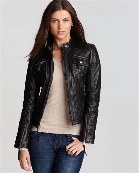 michael kors leather jacket women